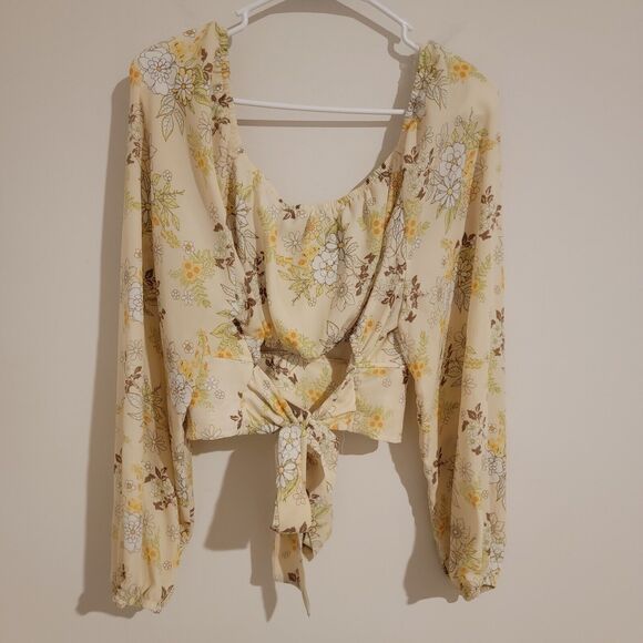 Madden Nyc Womens Crop Top Size XXL Floral Hippie Retro Boho - Picture 2 of 7